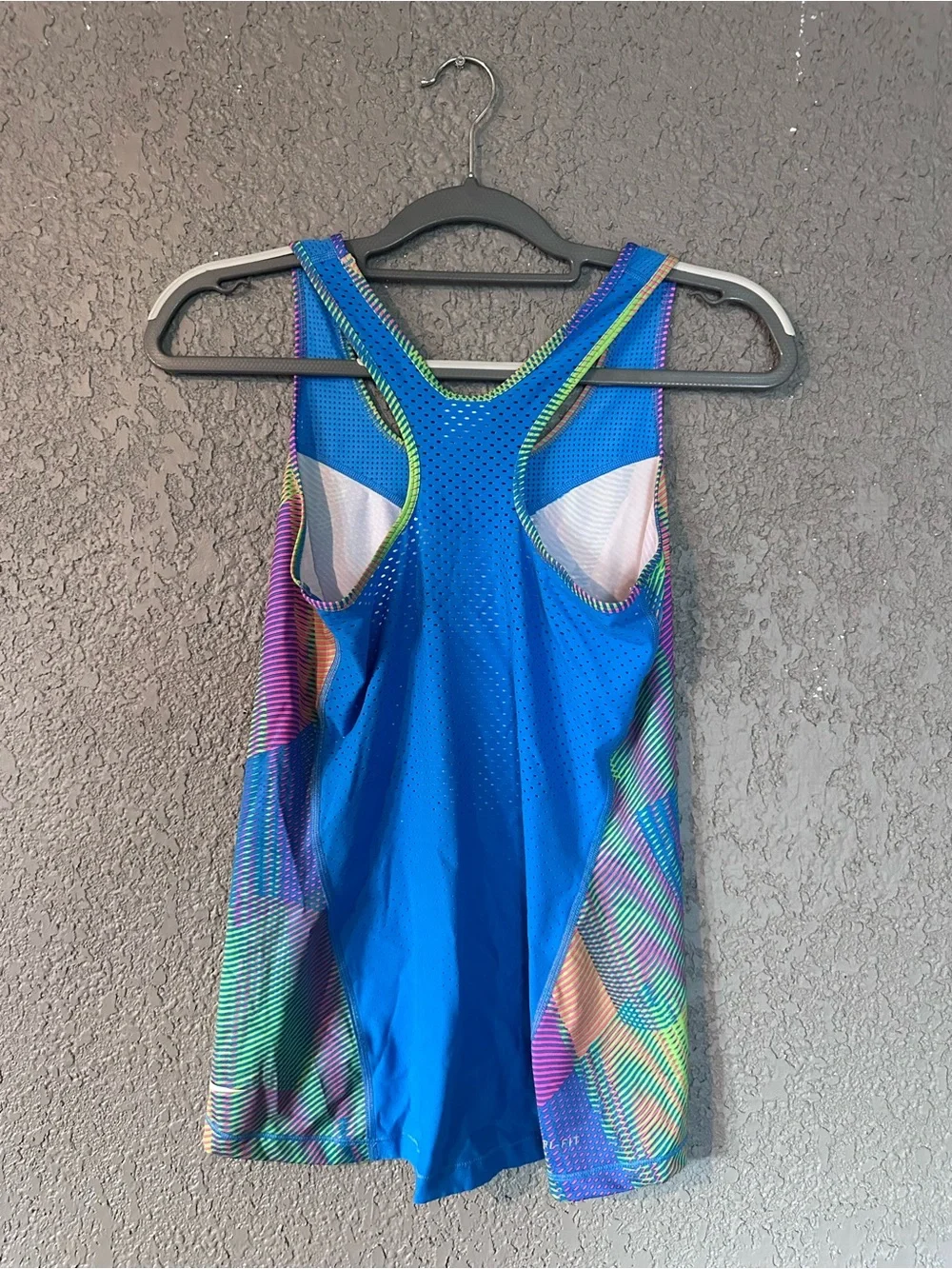 Nike Kids Blue Multicolor Geometric Racerback One-Piece